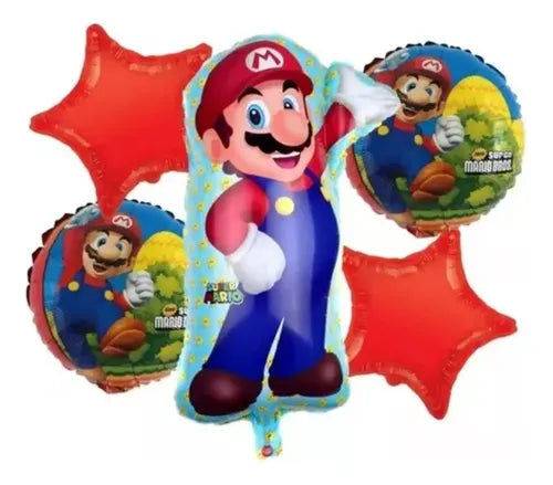Mario Bros Foil Balloon Decorative Bouquet