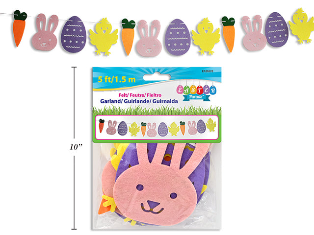 Guirnalda de Pascua de Fieltro Cortada (5ft)