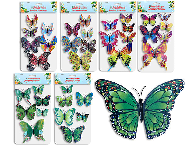 Set de 6 Stickers 3D de Mariposas – 6 Estilos Surtidos 🦋