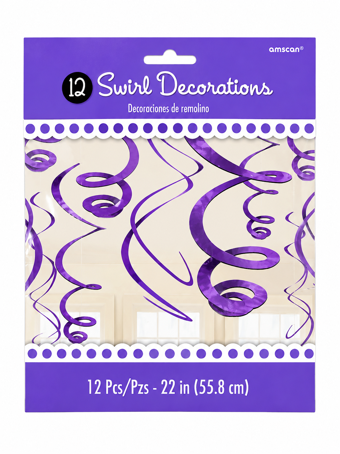 Swirl Decorations Purple 12pcs