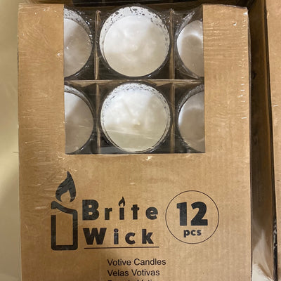 Velas Vidrio SIN PERFUME 2" (12 unidades) - PLATA