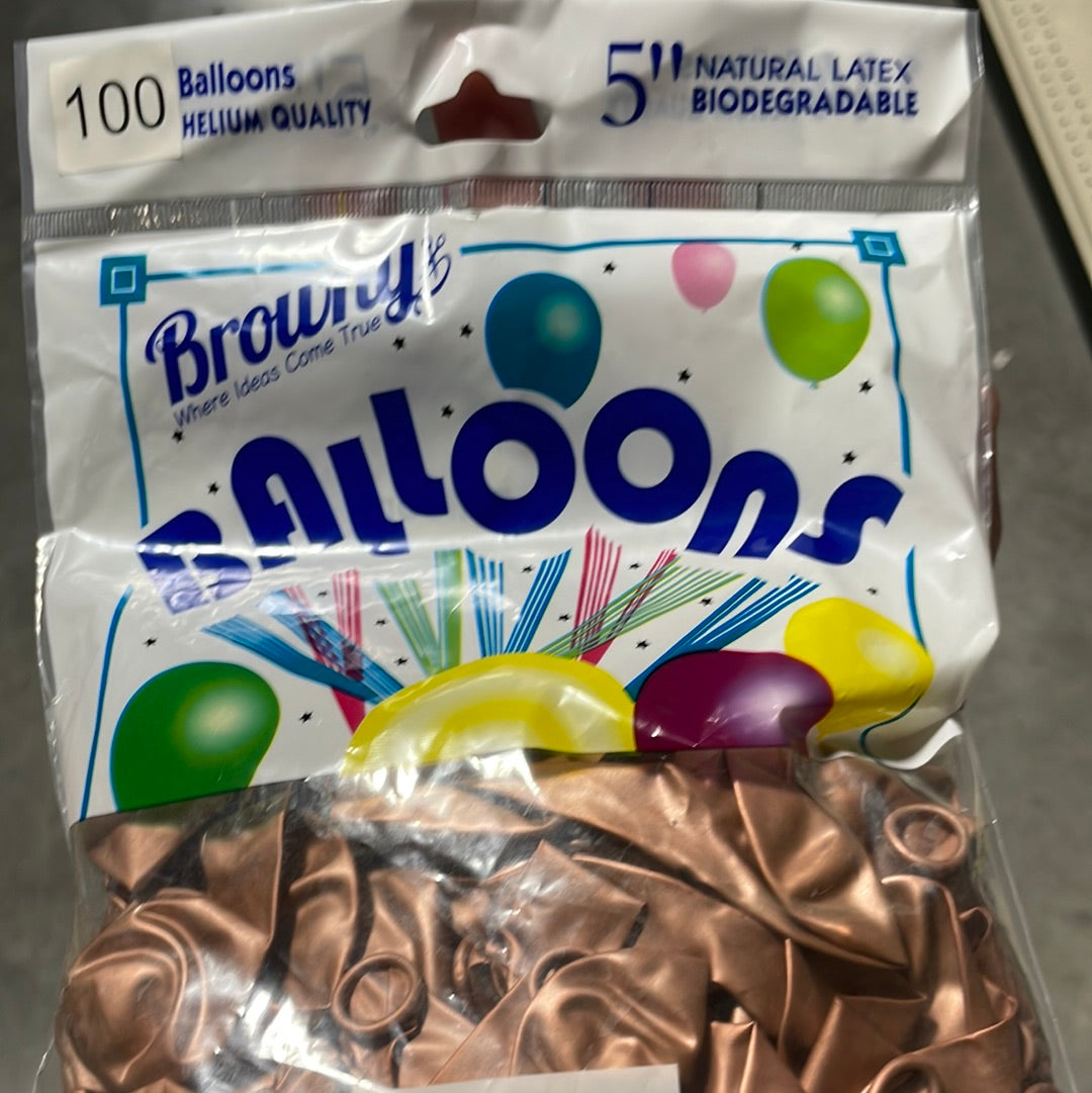 Globos 5” 100pcs - Chrome Rose Gold