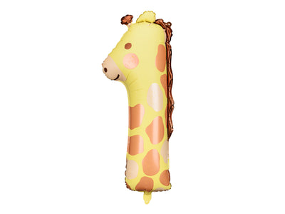 FOIL BALLOON NUMBER "1" GIRAFFE (42X90CM)