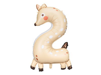 FOIL BALLOON NUMBER "2" ROE-DEER (65X102CM)