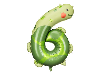 FOIL BALLOON NUMBER "6" TURTLE (75X96CM)