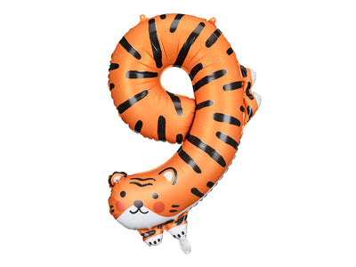 FOIL BALLOON NUMBER "9" TIGER (64X87CM)