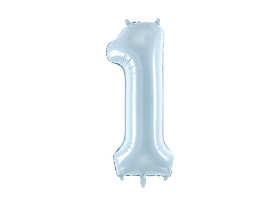 Foil Balloon Number "1" Light Blue 28”