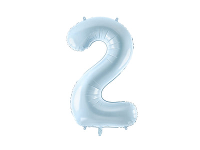 Foil Balloon Number "2" Light Blue 28”