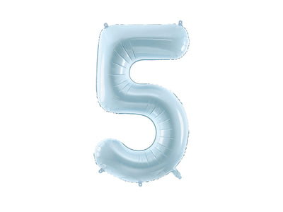 FOIL BALLOON NUMBER "5" LIGHT BLUE (72CM)