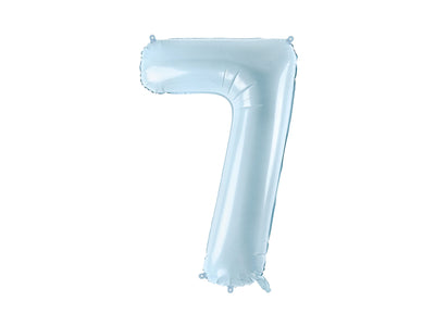 FOIL BALLOON NUMBER "7" LIGHT BLUE (72CM)