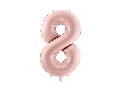 FOIL BALLOON NUMBER "8" LIGHT PINK (72CM)