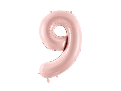 FOIL BALLOON NUMBER "9” LIGHT PINK 34IN