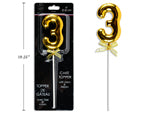 9" Gold Cake Topper with stem & ribbon #3