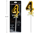 9" Gold Cake Topper with stem & ribbon #4