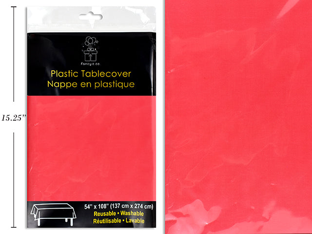 Red Plastic Rectangular Table Cover 54x108" Heavy Duty ( 40.5 sq ft. )