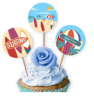 Palillos Decoradores Cupcake Surf (x12u)