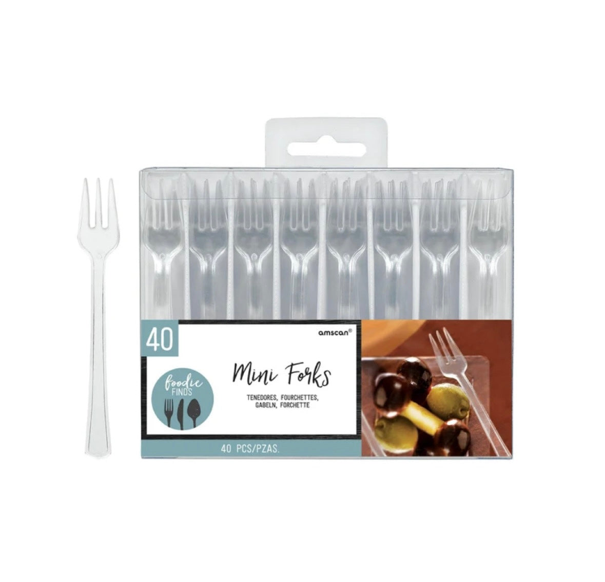 Mini Plastic Clear Forks 40ct