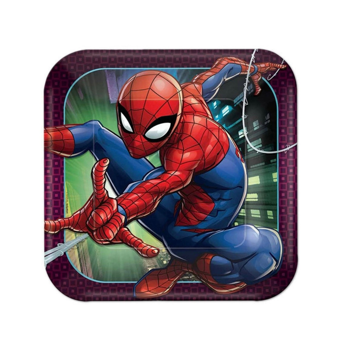Spiderman Square Plates 9” 8ct