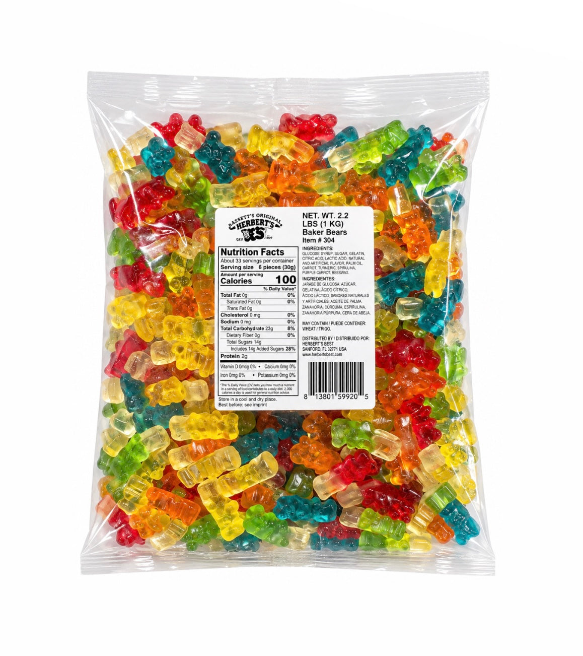 Herberts Best Gummy Bears Gummy Candy 2.2lbs