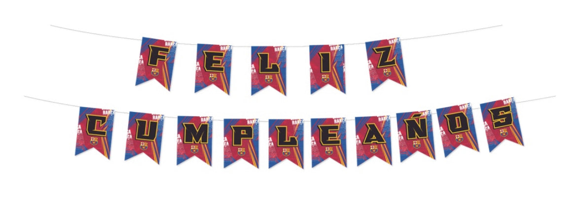 BANDERIN FELIZ CUMPLE AÑOS BARCELONA