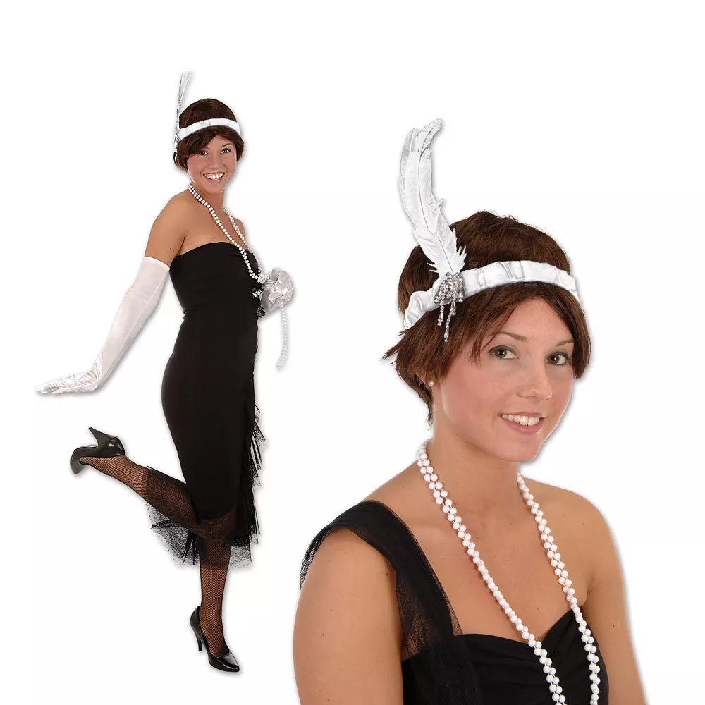 Flapper Headband White (x1u)