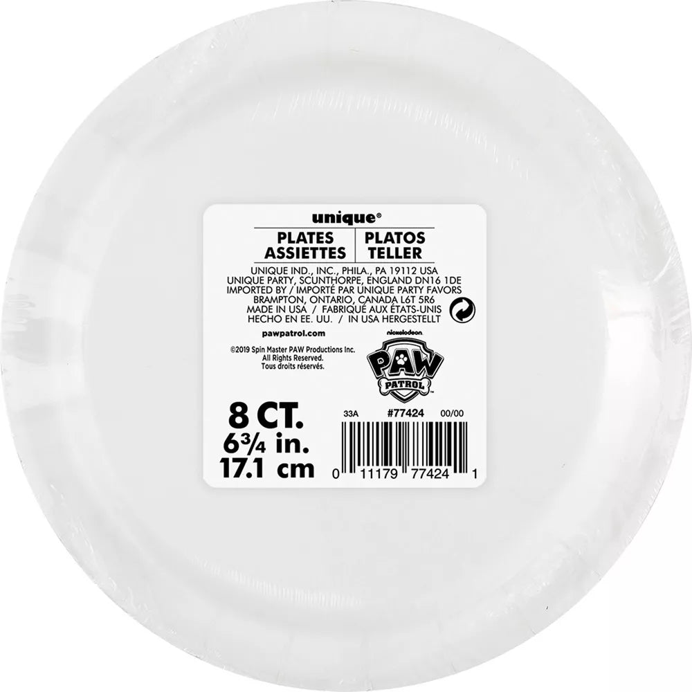Paw Patrol Platos 7" (x8u)