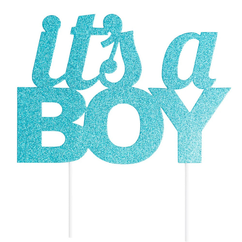 It's a BOY Paper Cake Topper - Baby Blue (x1u)