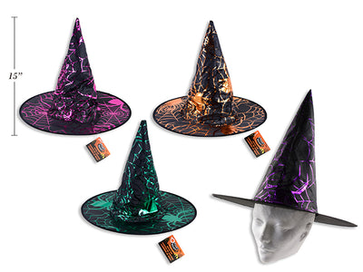 Sombrero de Bruja de Foil de Halloween (variedad de colores)