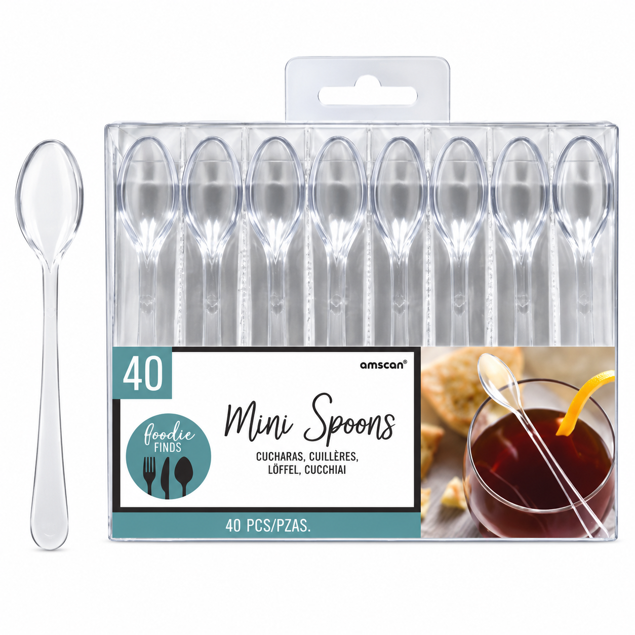Mini Plastic Clear Spoons 40ct