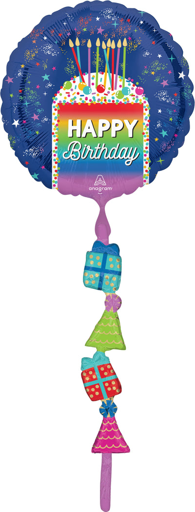 Airwalker Tail Rainbow Slice Birthday Foil Balloon
