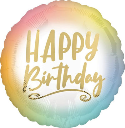 18” Happy Birthday Ombre Foil Balloon