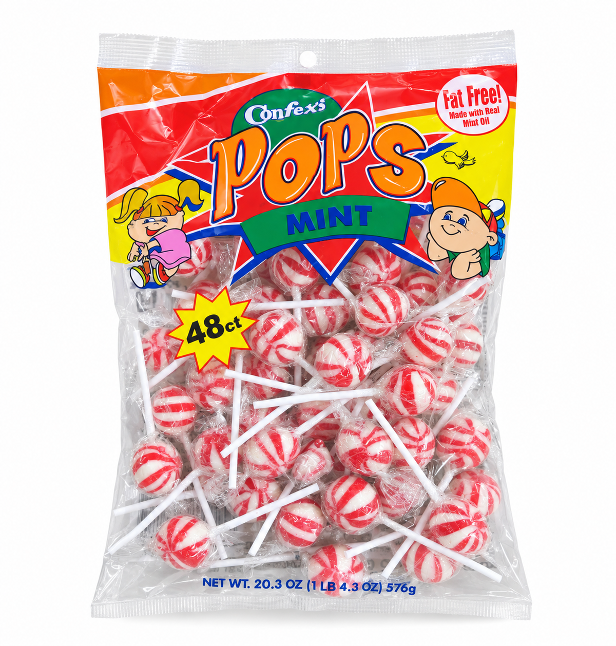 Confetti Mint Lollipops 48ct 20.3oz