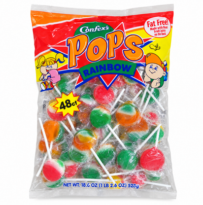 Confetti Rainbow Lollipops 48ct 18.6oz