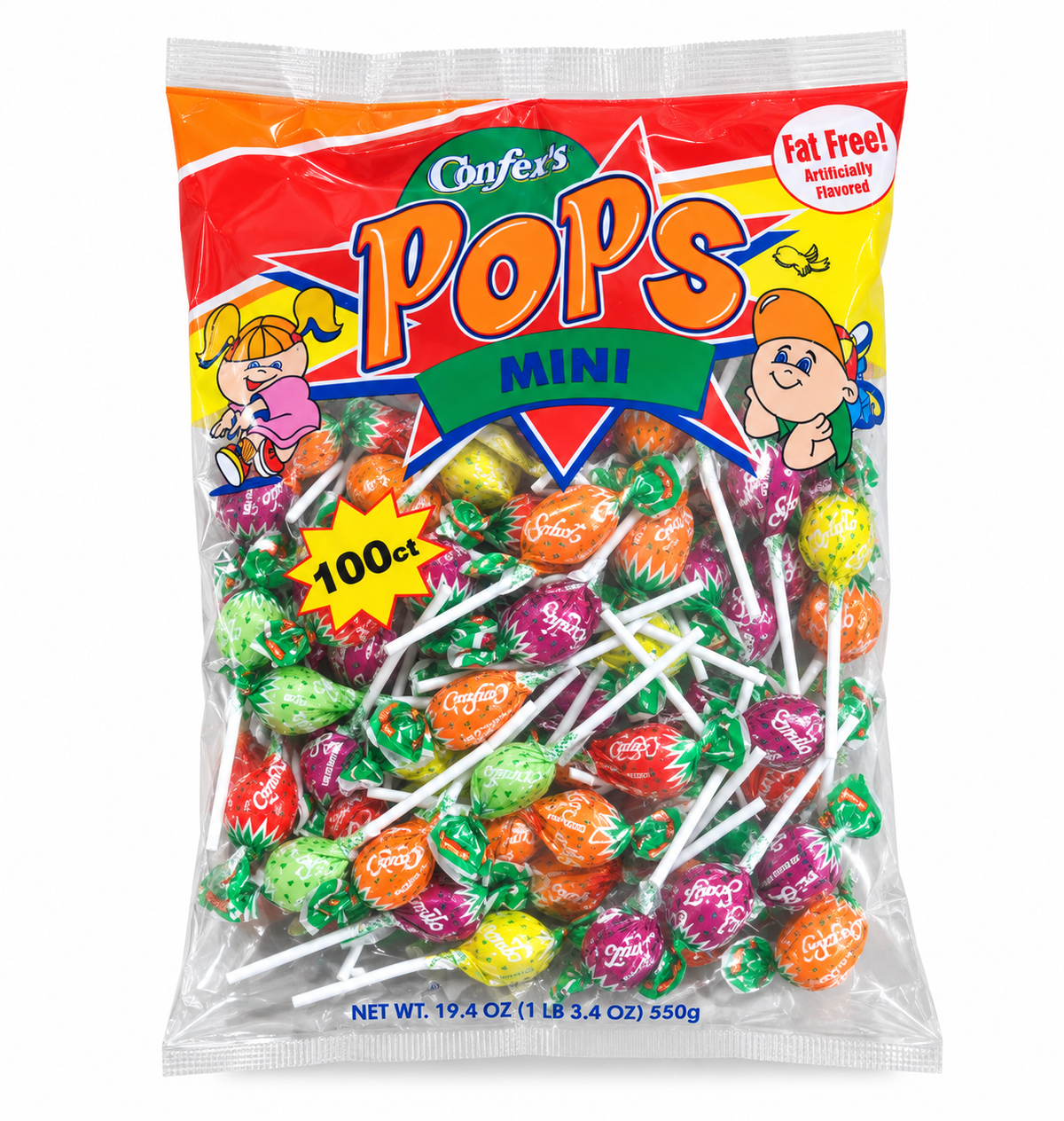 Confetti Mini Lollipops 100ct 19.4oz