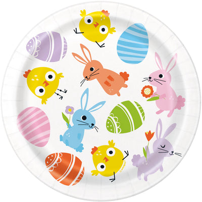 Platos Pascuas Conejos y Huevos (x8u)