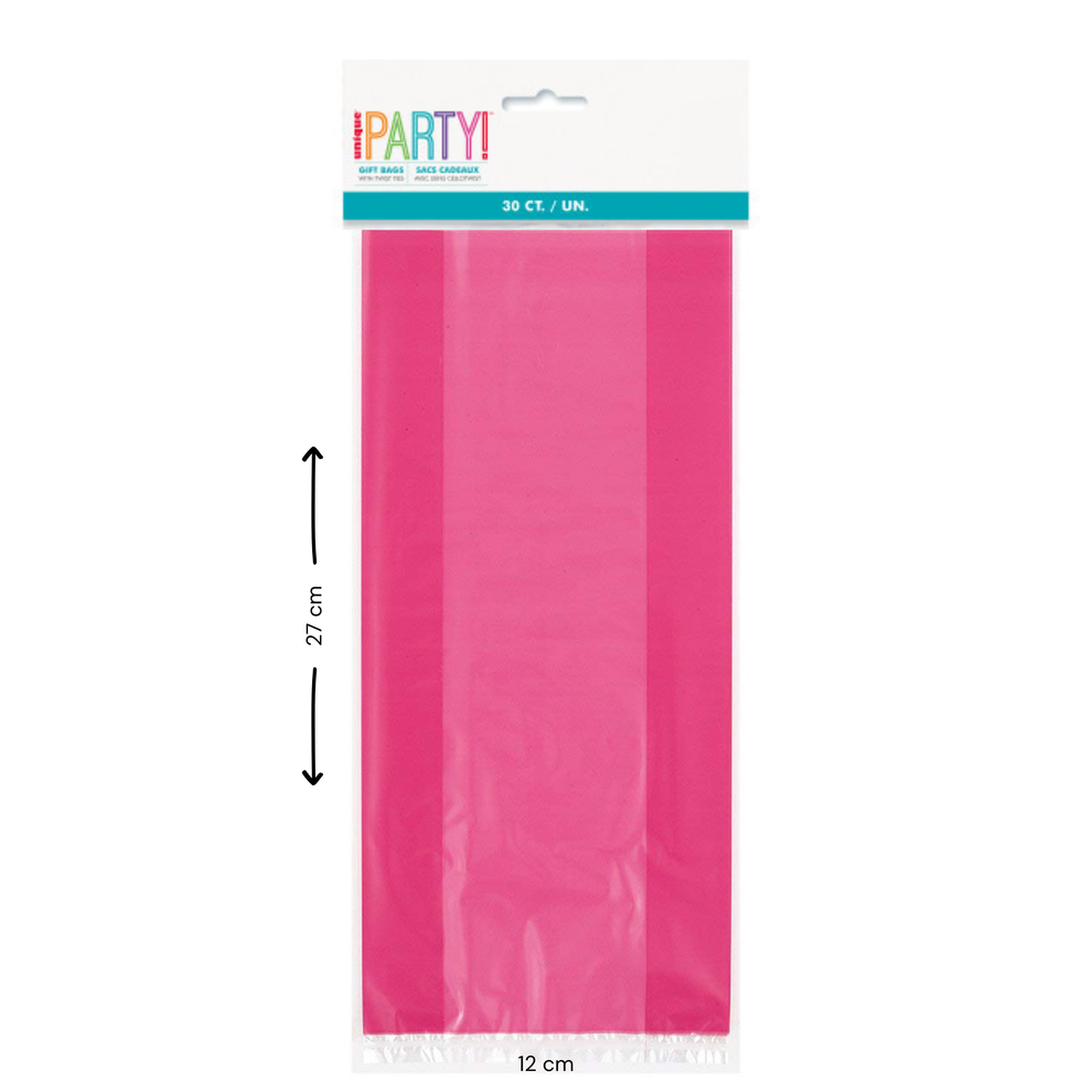 Plastic Cello Bags Fuchsia 30ct