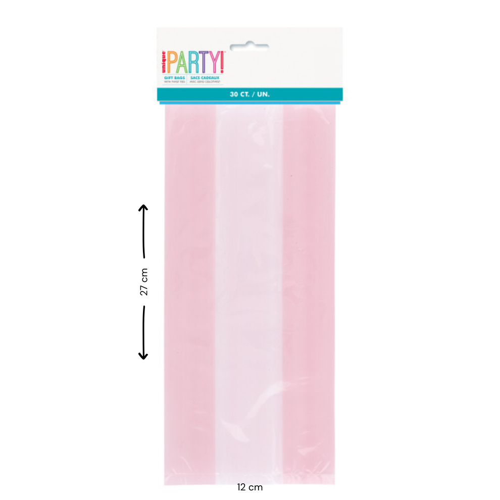 Plastic Cello Bags Pastel Pink 30ct