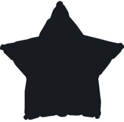 18" CTI Brand Black Star Foil Balloon