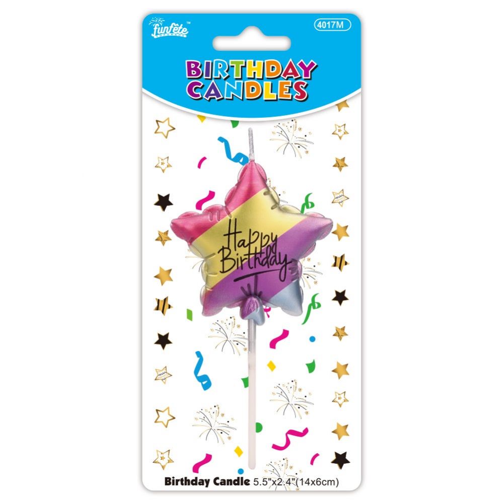 Birthday Candle Star Multicolor (x1u) Balloon Effect