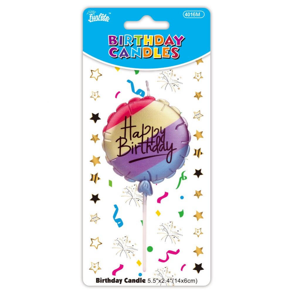 Birthday Candle Round Multicolor Balloon Effect (x1u)