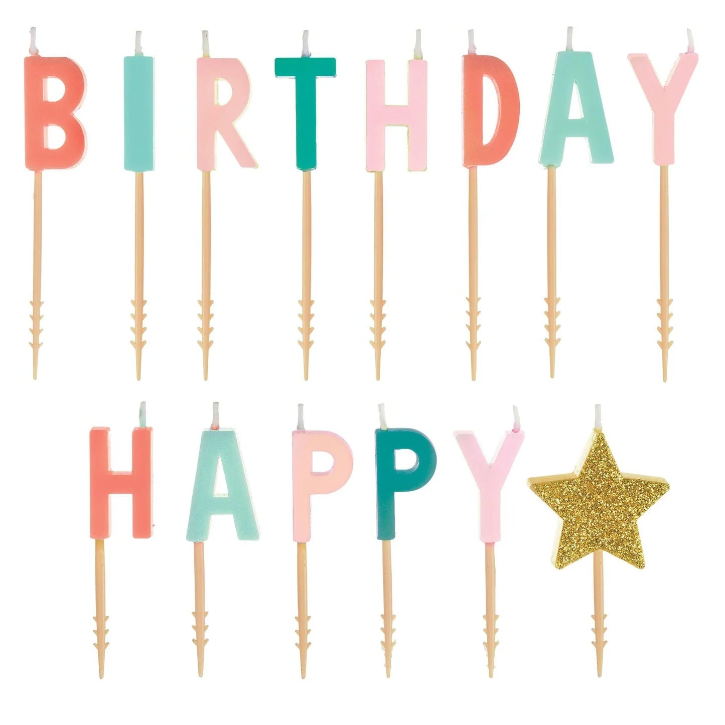 Colorful Happy Birthday Candles 14ct