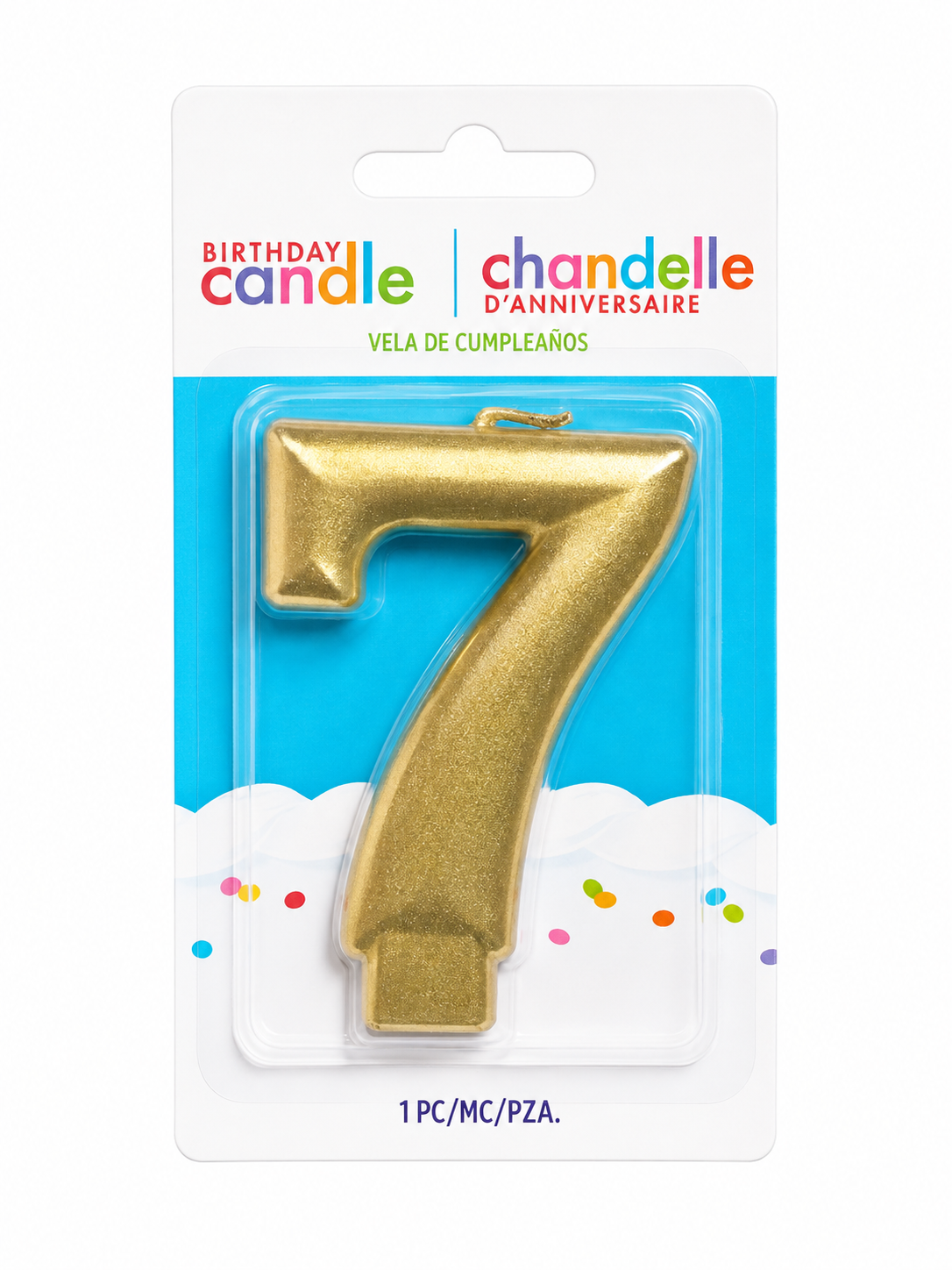 White Gold Birthday Number Candle (Select Number)