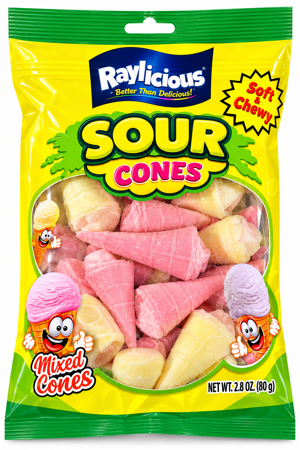 Raylicious Sour Cones Candy 2.8oz