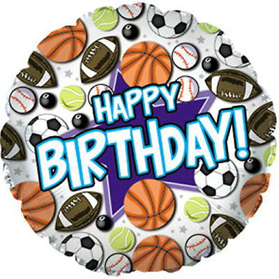 18” Happy Birthday Sports Foil Balloon
