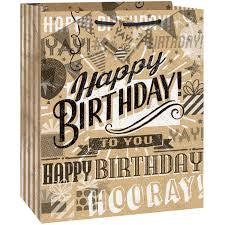Gift Bag Kraft Paper Happy Bday