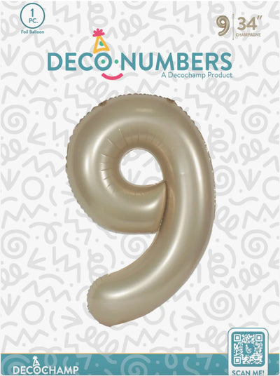 Deco Number “9” Champagne 34IN By Decochamp
