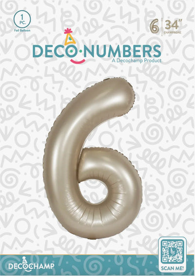 Deco Number “6” Champagne 34IN By Decochamp