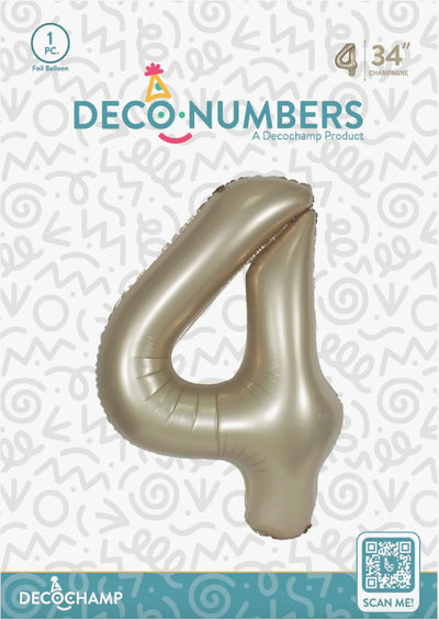 Deco Number “4” Champagne 34IN By Decochamp