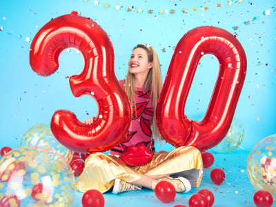 Foil Balloon Number "0” Red 34”