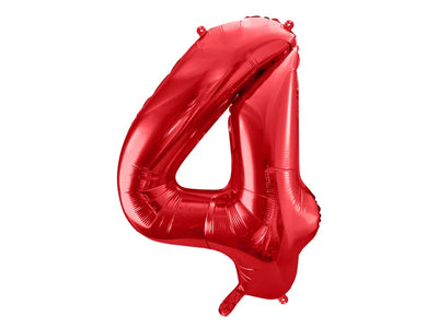 Foil Balloon Number "4” Red 34”
